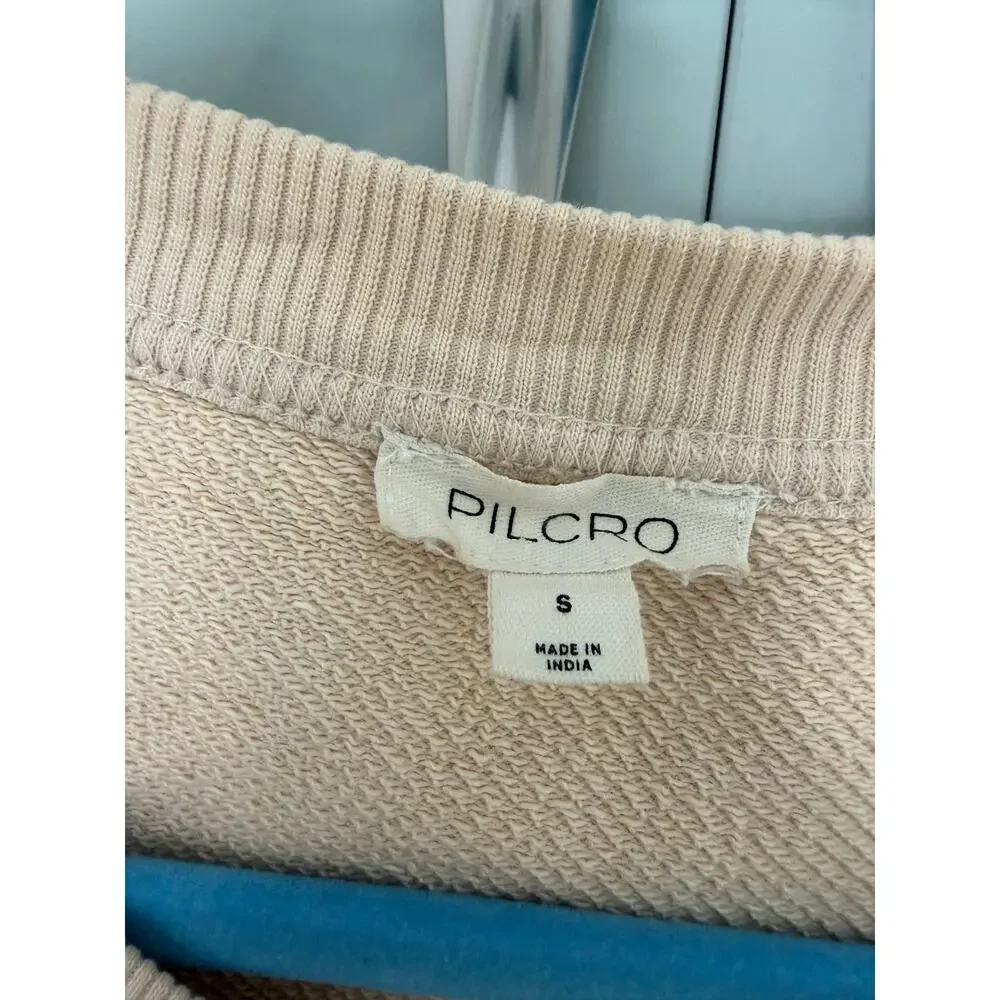 PILCRO x ANTHROPOLOGIE Button-Front Cotton Shacket in Light Sand